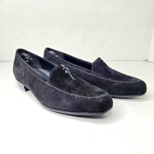 Munro Loafers, Black Suede, 6.5 W